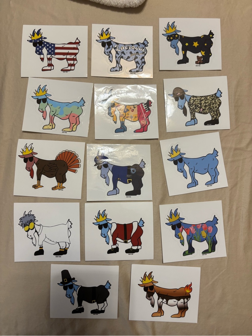 14 goat USA stickers bundle